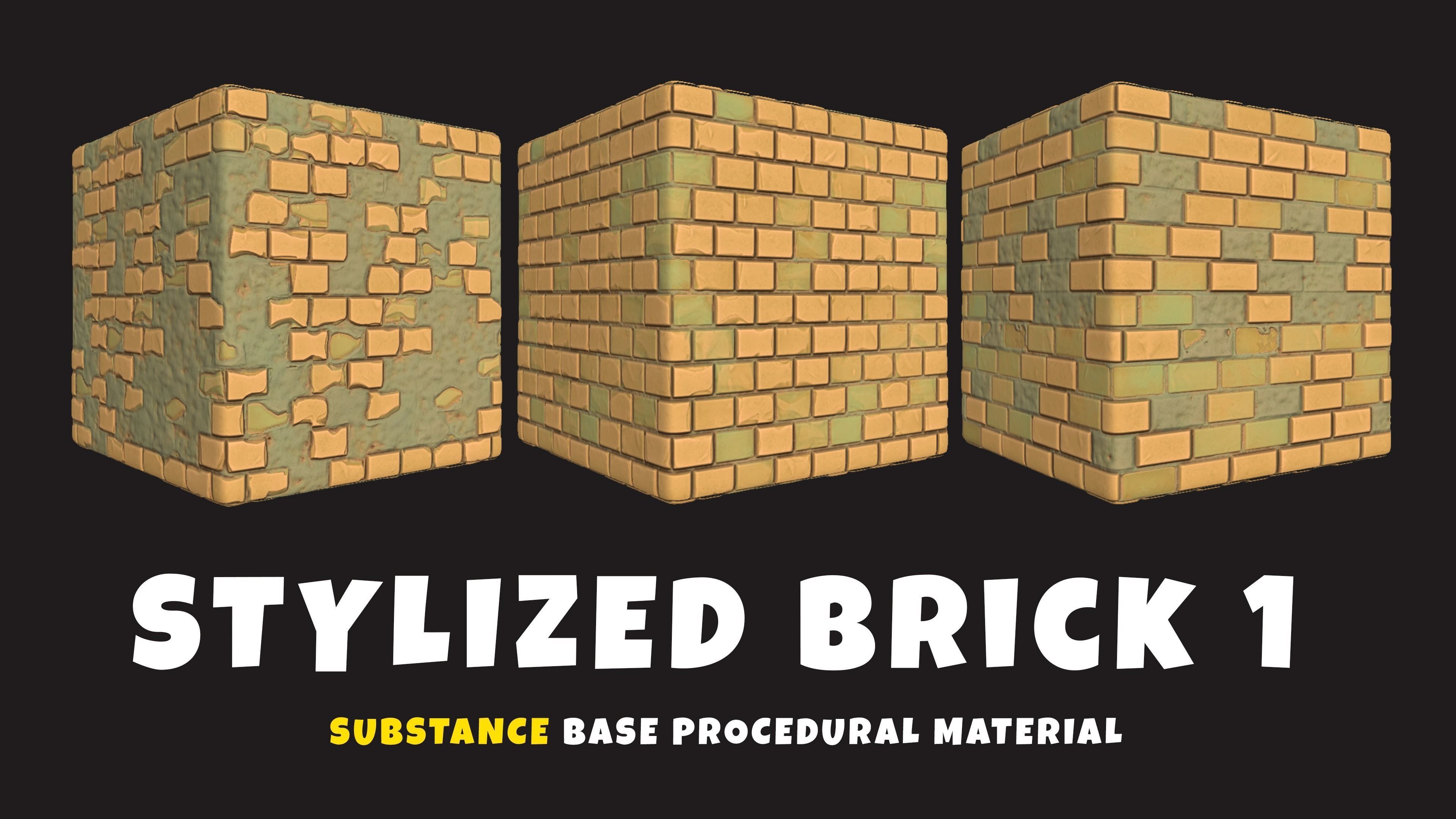 Stylized Brick 1- Substance Procedural Generator Material Texture ...