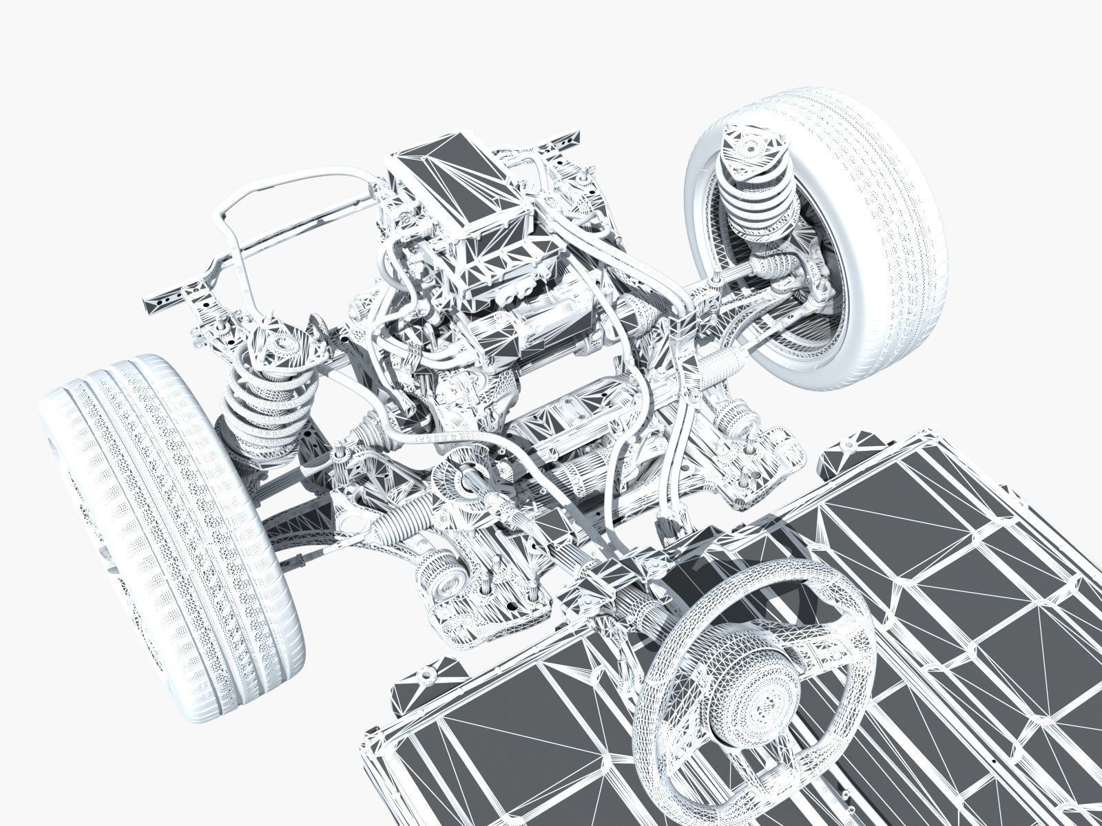 Electric vehicle chassis 3D model CGTrader