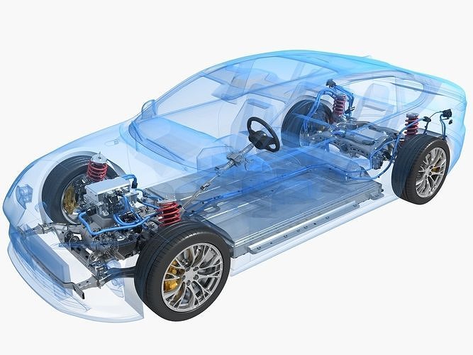 Electric car chassis Xray 3D model CGTrader