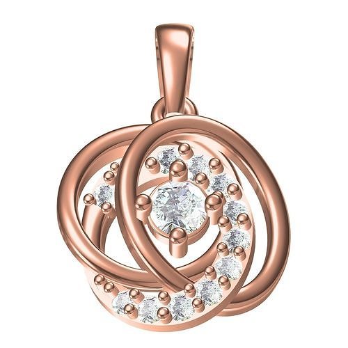 Beautiful Cubic Zirconia Pendant 3D model 3D printable CGTrader