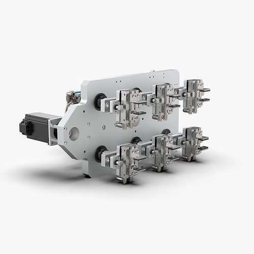 Robot End Axis Pneumatic Gripper 3D Model | CGTrader