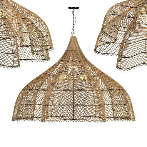 Matador Wicker Chandelier XLarge 3D model CGTrader