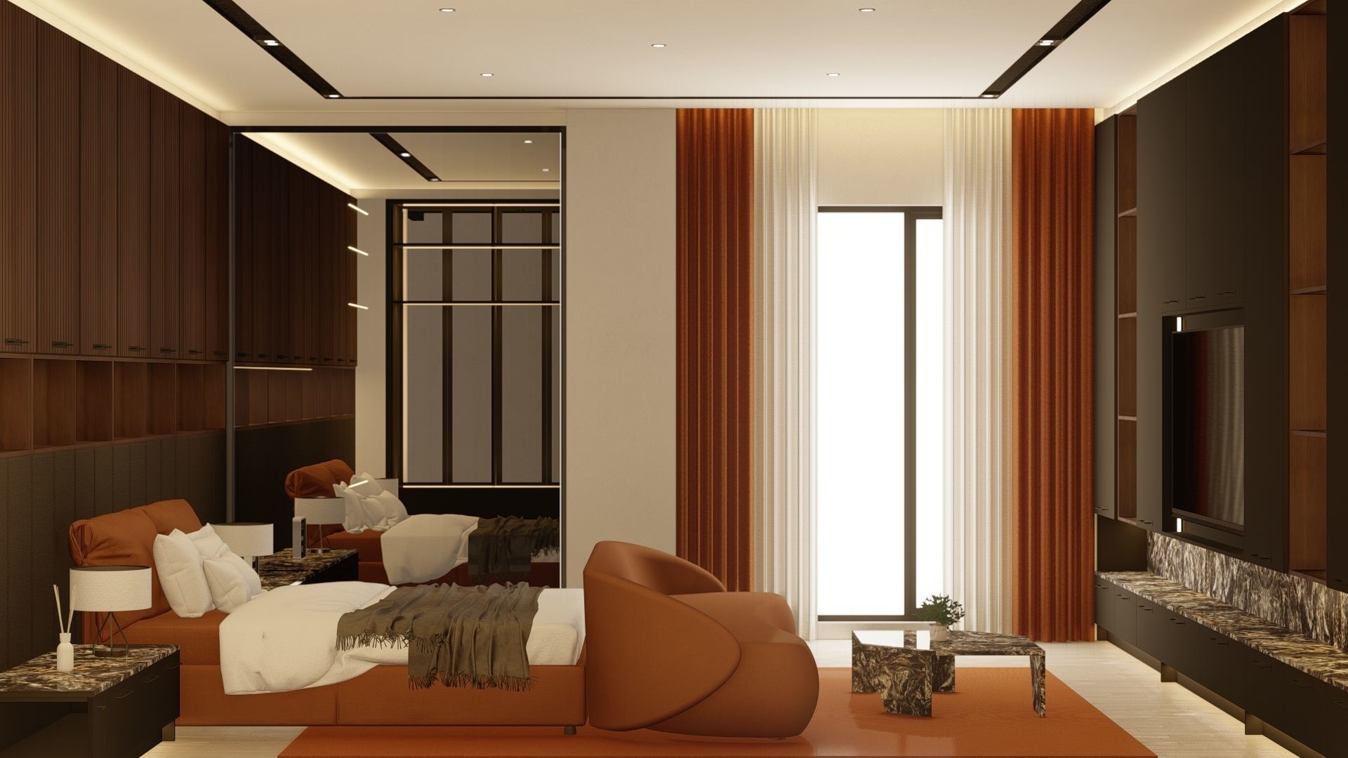 Image showcasing Premium Apartment Bedroom 3D model | CGTrader