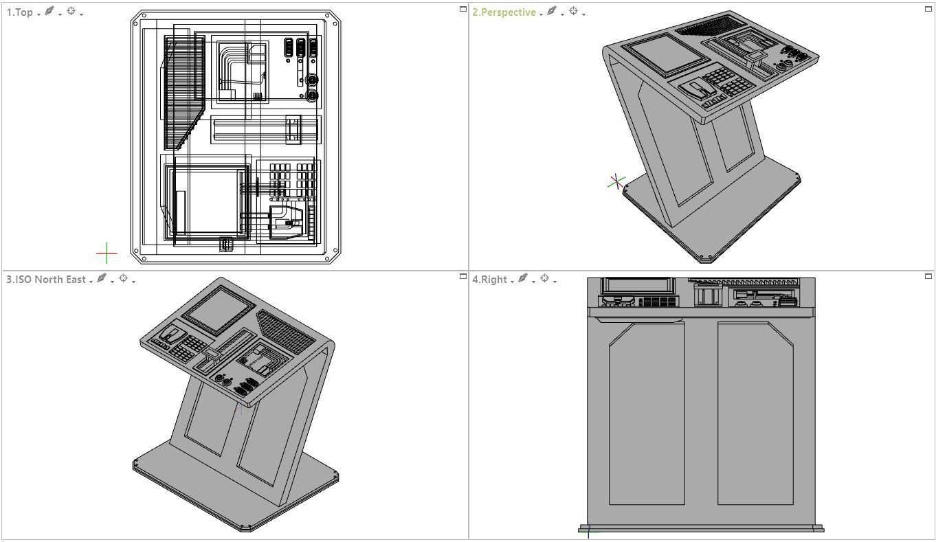4 Sci-Fi Computers - Control Panels Pack 3D model | CGTrader