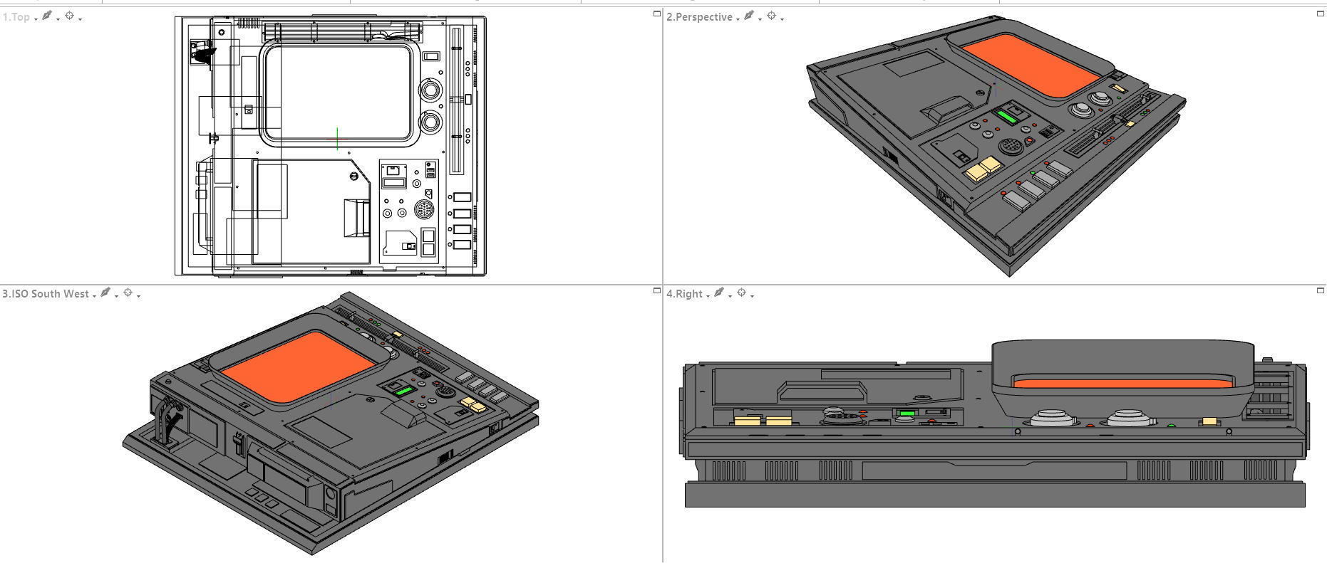 4 Sci-Fi Computers - Control Panels Pack 3D model | CGTrader