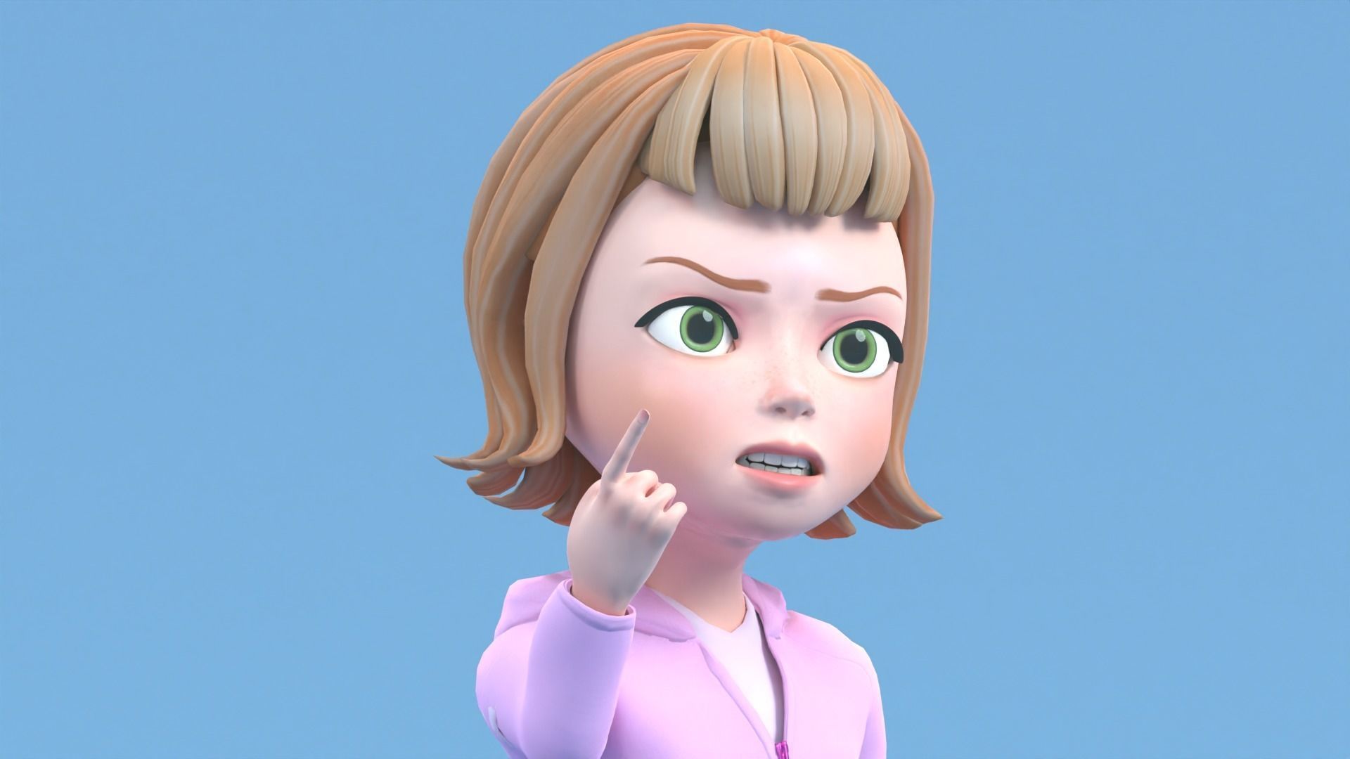 Liitle Character 3D model Cartoon liitle girl rigged VR / AR / low-poly | CGTrader