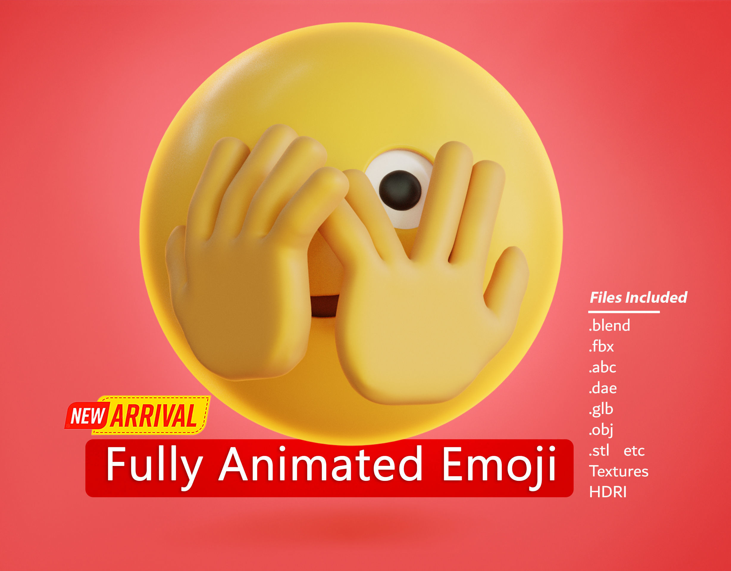 3D model Face with Peeking Eye Animated Emoji VR / AR / lowpoly CGTrader