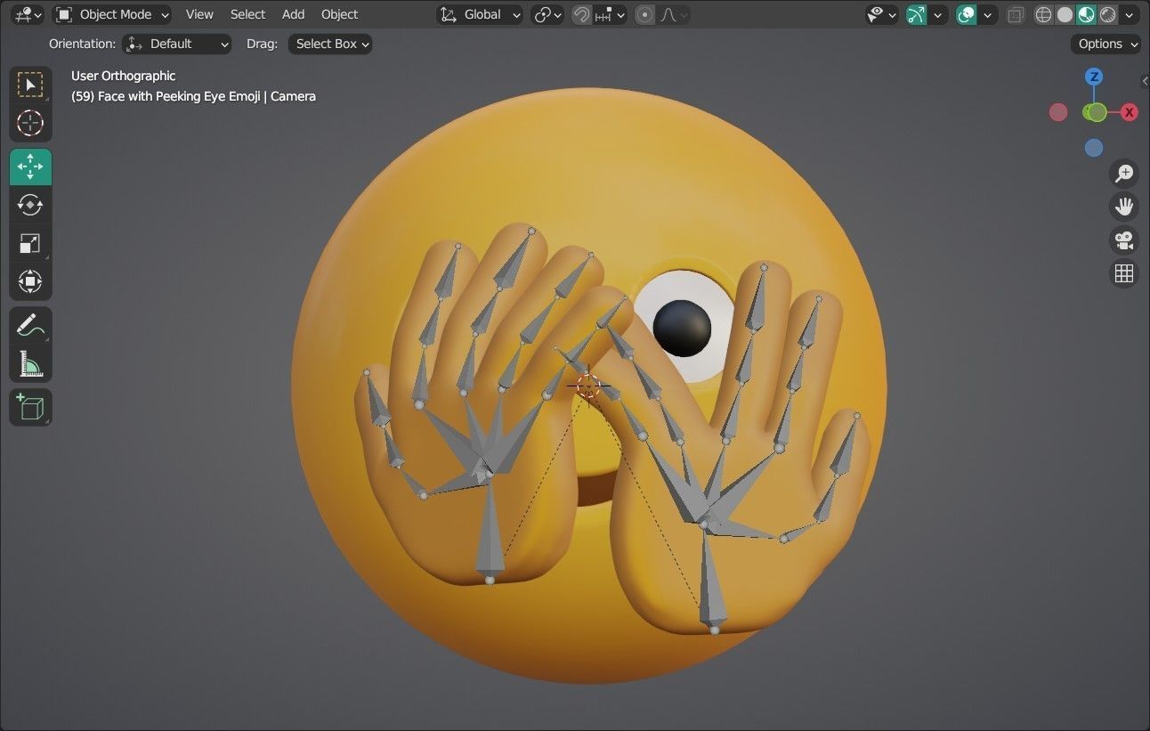 3D model Face with Peeking Eye Animated Emoji VR / AR / lowpoly CGTrader