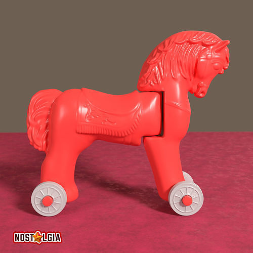 Articulated Vintage Horse on Wheels Toy 3D model 3D printable CGTrader