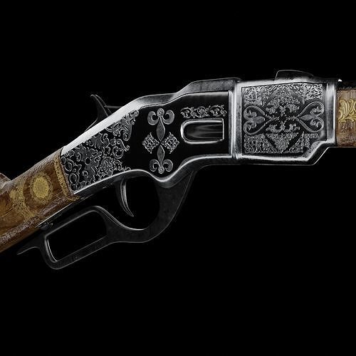Winchester Center Fire Rifle 3D model CGTrader