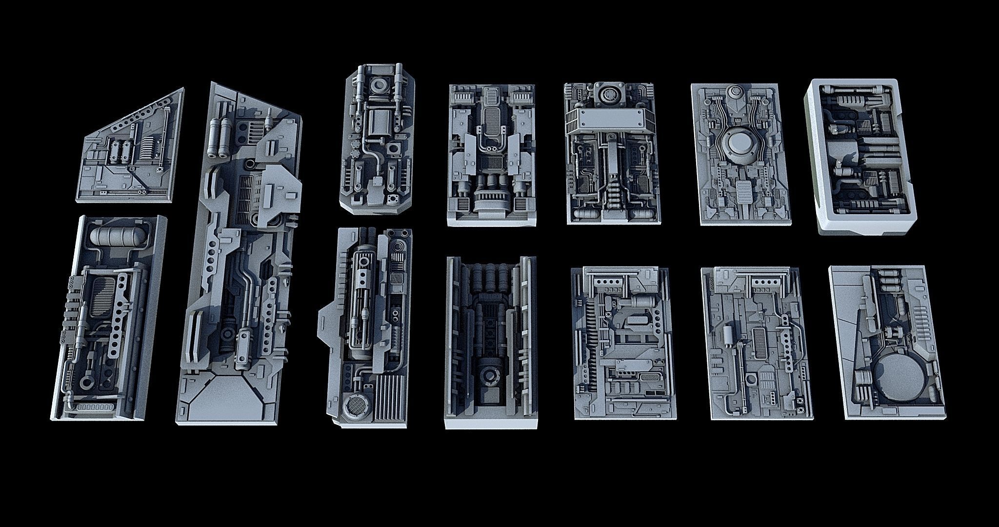 Sci-Fi KitBash and Props Pack Full set 3D model | CGTrader