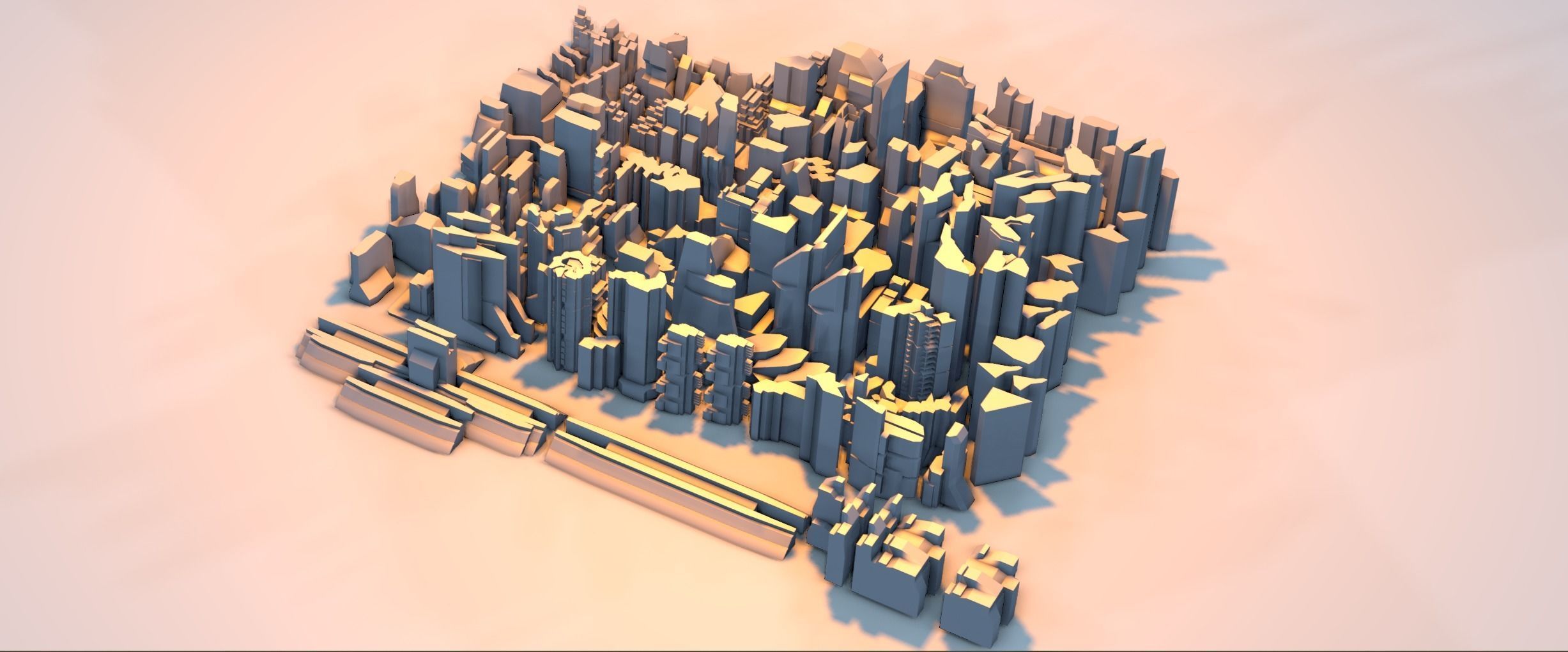 futuristic architecture set - 29 3D model | CGTrader