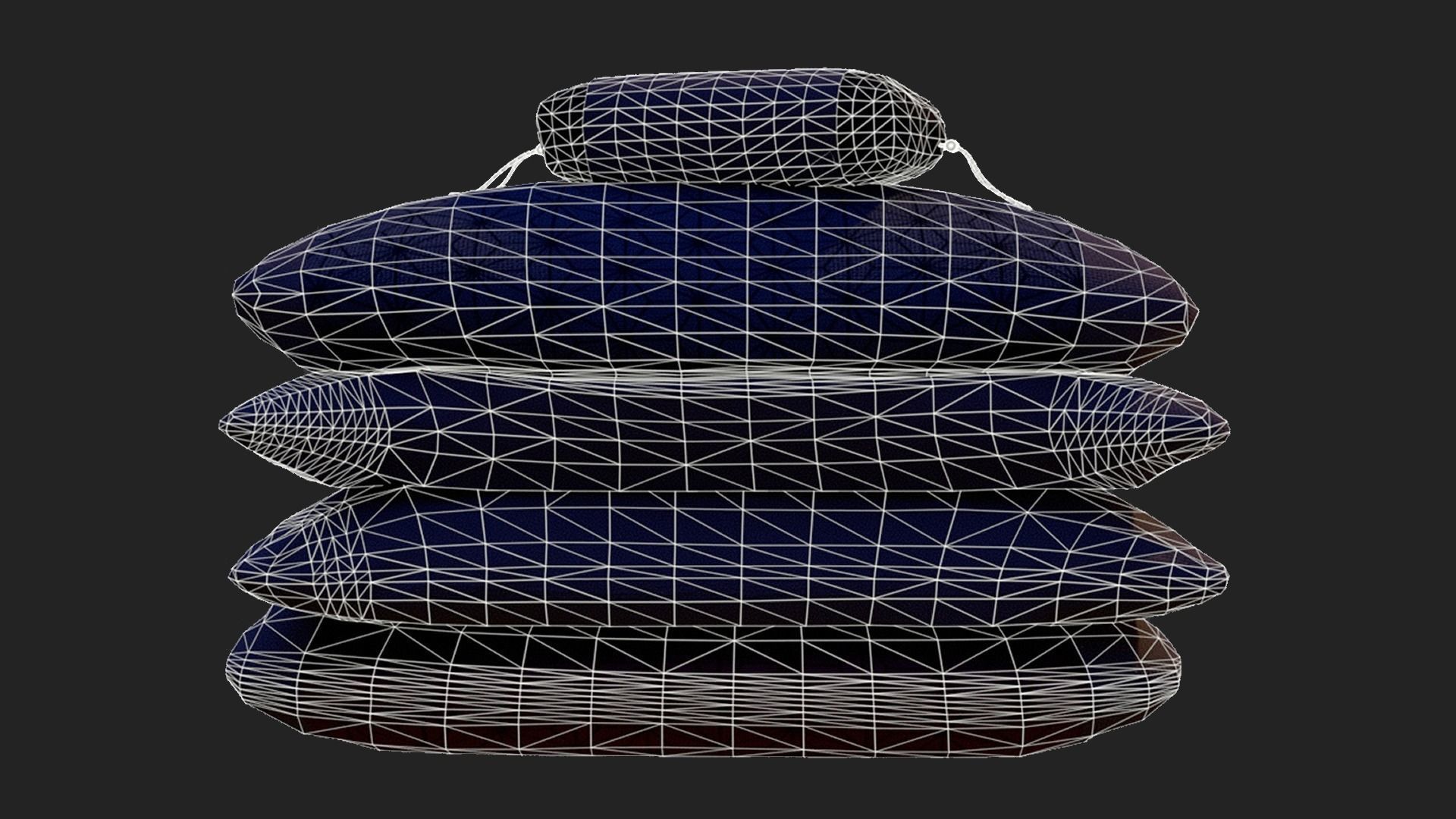 3D model Japanese Futon Duvet Quilt Set VR / AR / lowpoly CGTrader