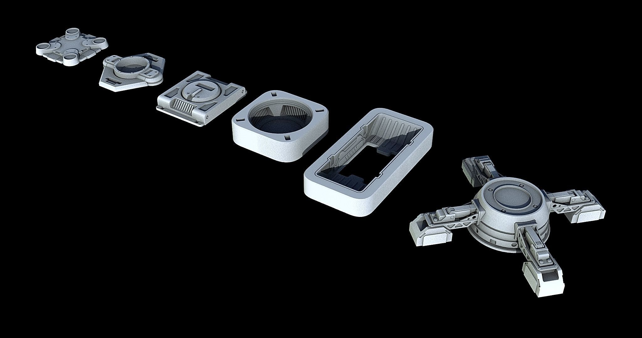 Sci-Fi KitBash and Props Pack Part four 3D model | CGTrader
