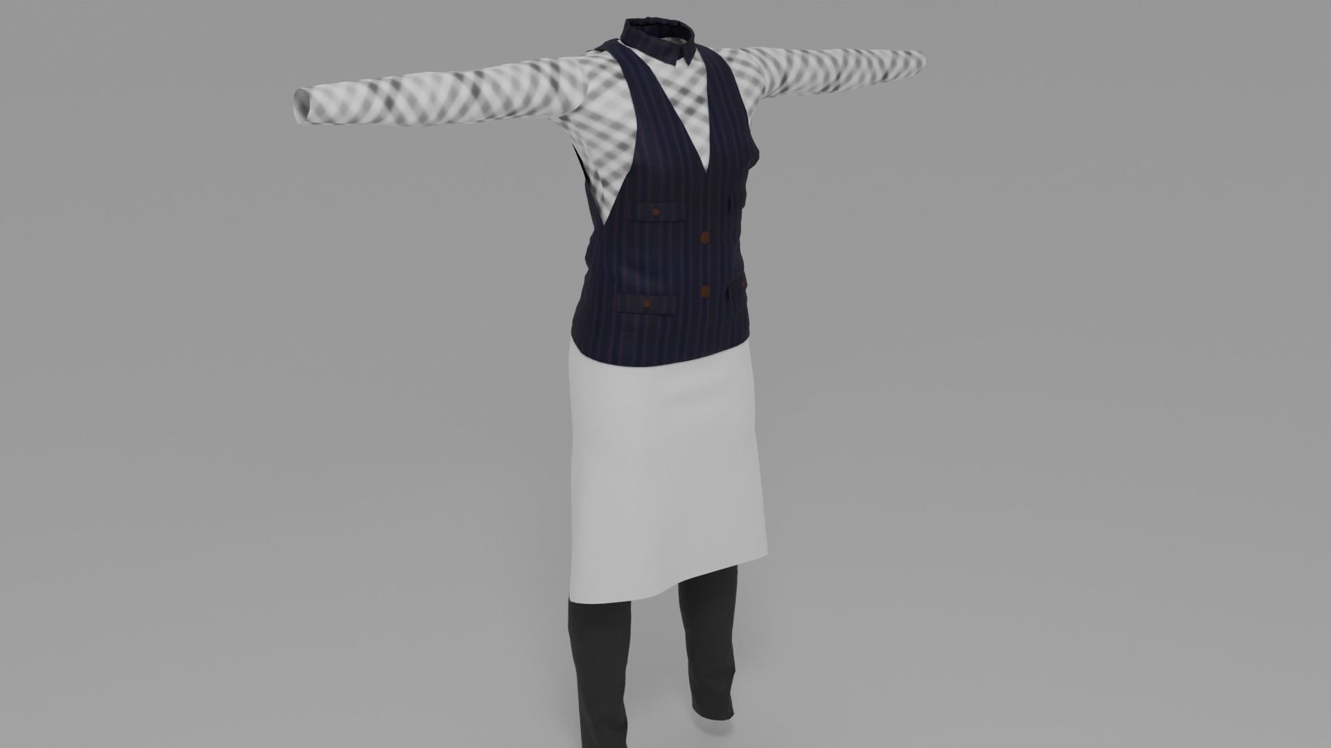 3D model Waiter Uniform VR / AR / low-poly | CGTrader