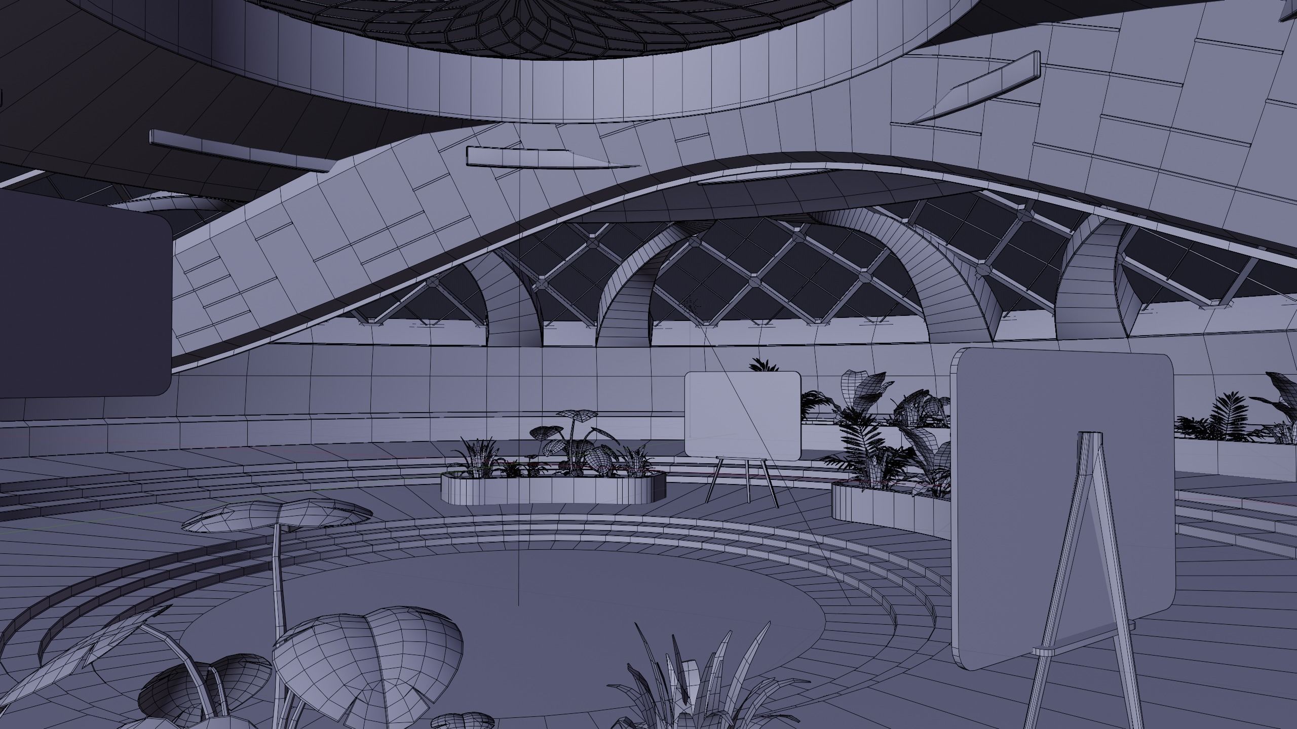 Sci Fi Exhibition Hall Interior 3D model | CGTrader