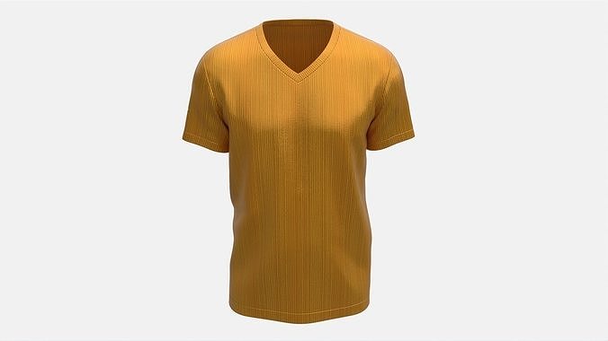 T-shirt for Men Mockup 03 Synthetic Gold 3D model