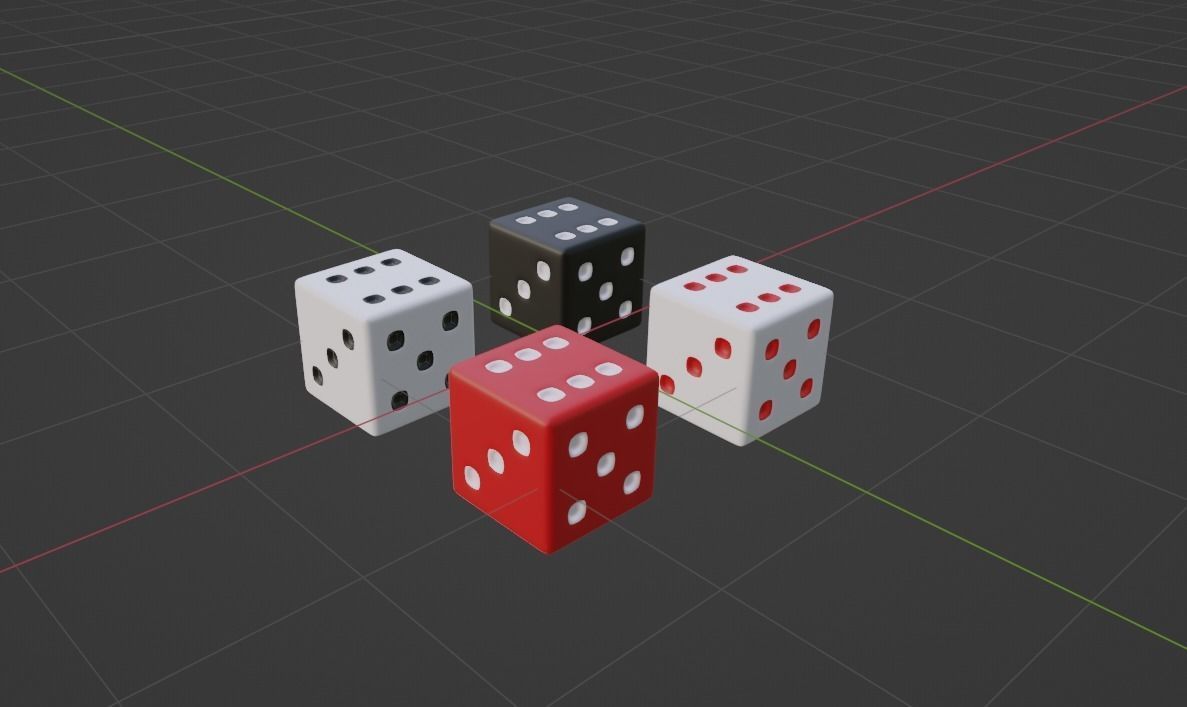 Dice three free 3D model CGTrader