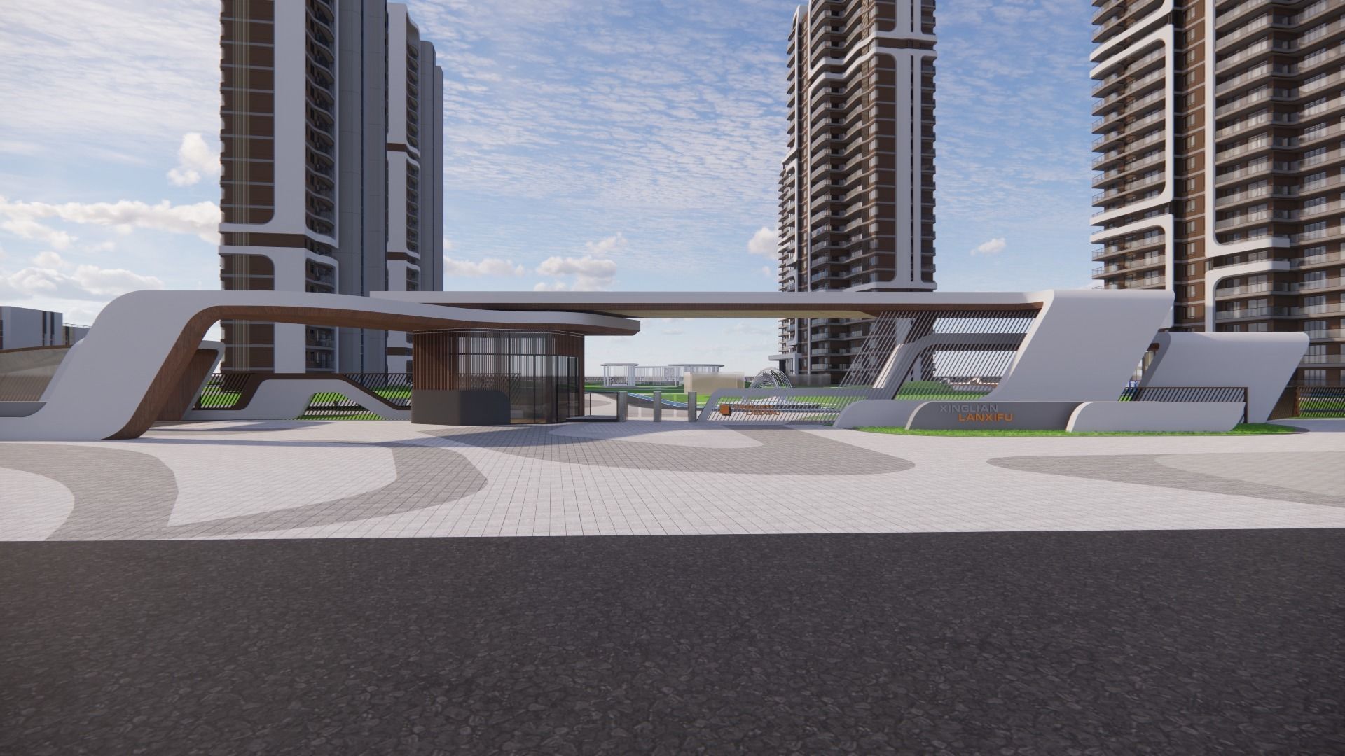 Visual Reference: Curvilinear Aesthetics High Rise Residence 3D Model