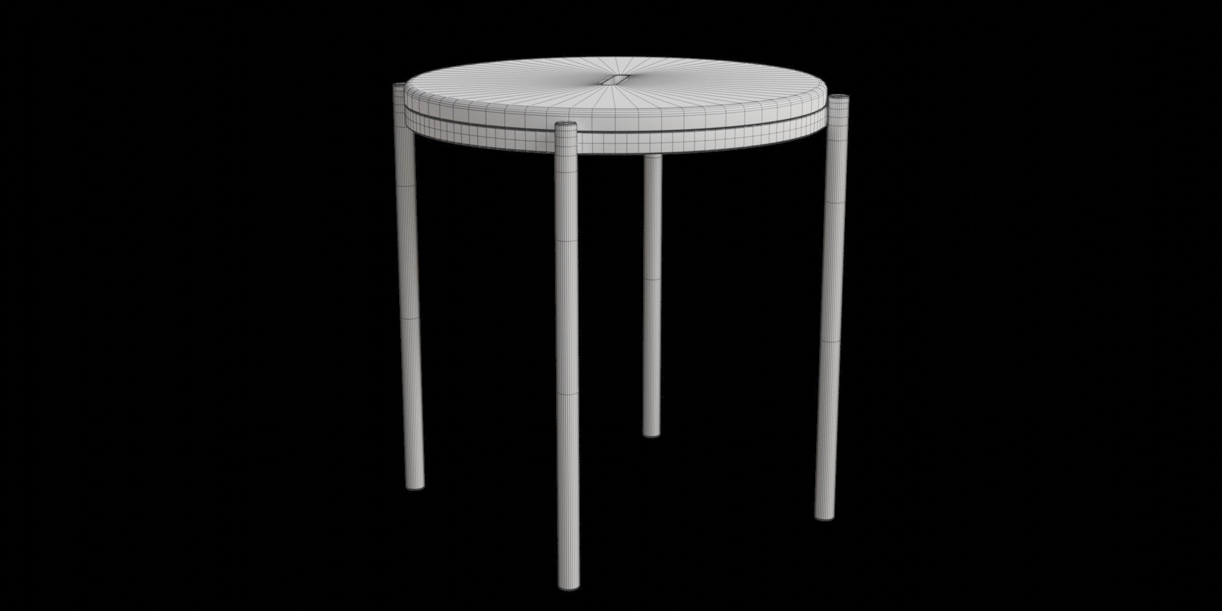Timber Top Short Stool 3D model CGTrader