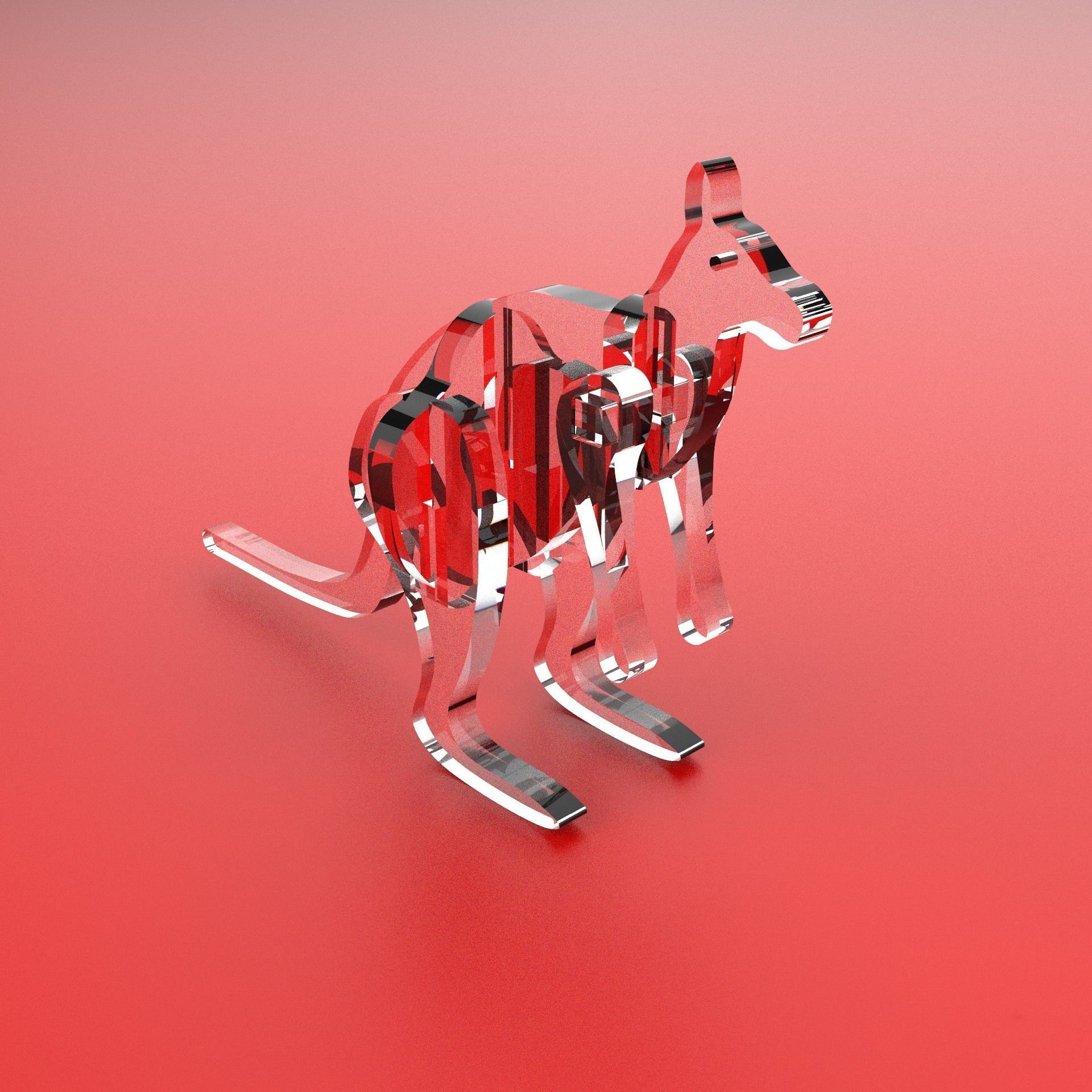 Diy assembled kangaroo toy model and cnc processing file 3D model ...