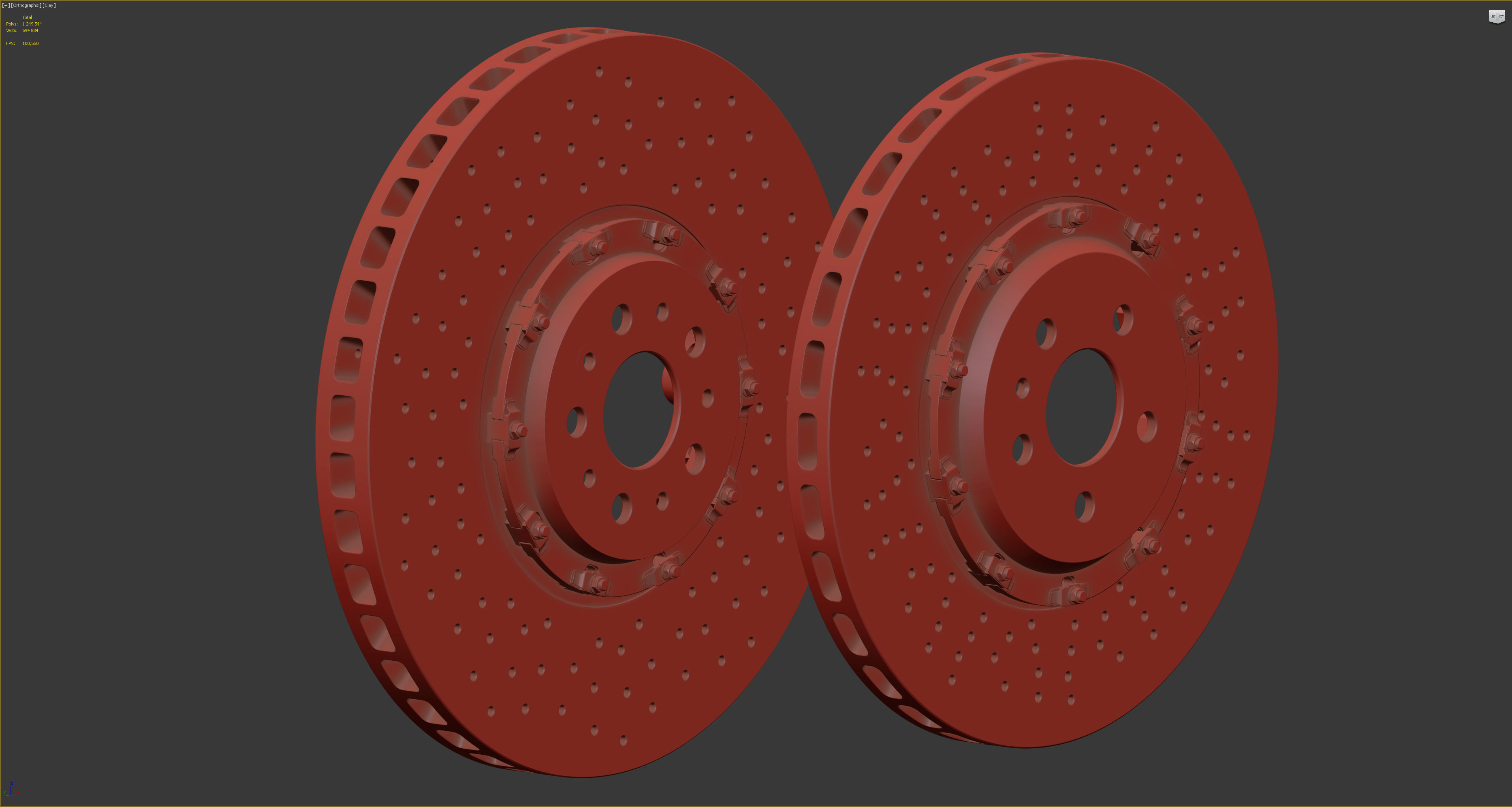 Ceramic Brakes with Cracks 3D model CGTrader