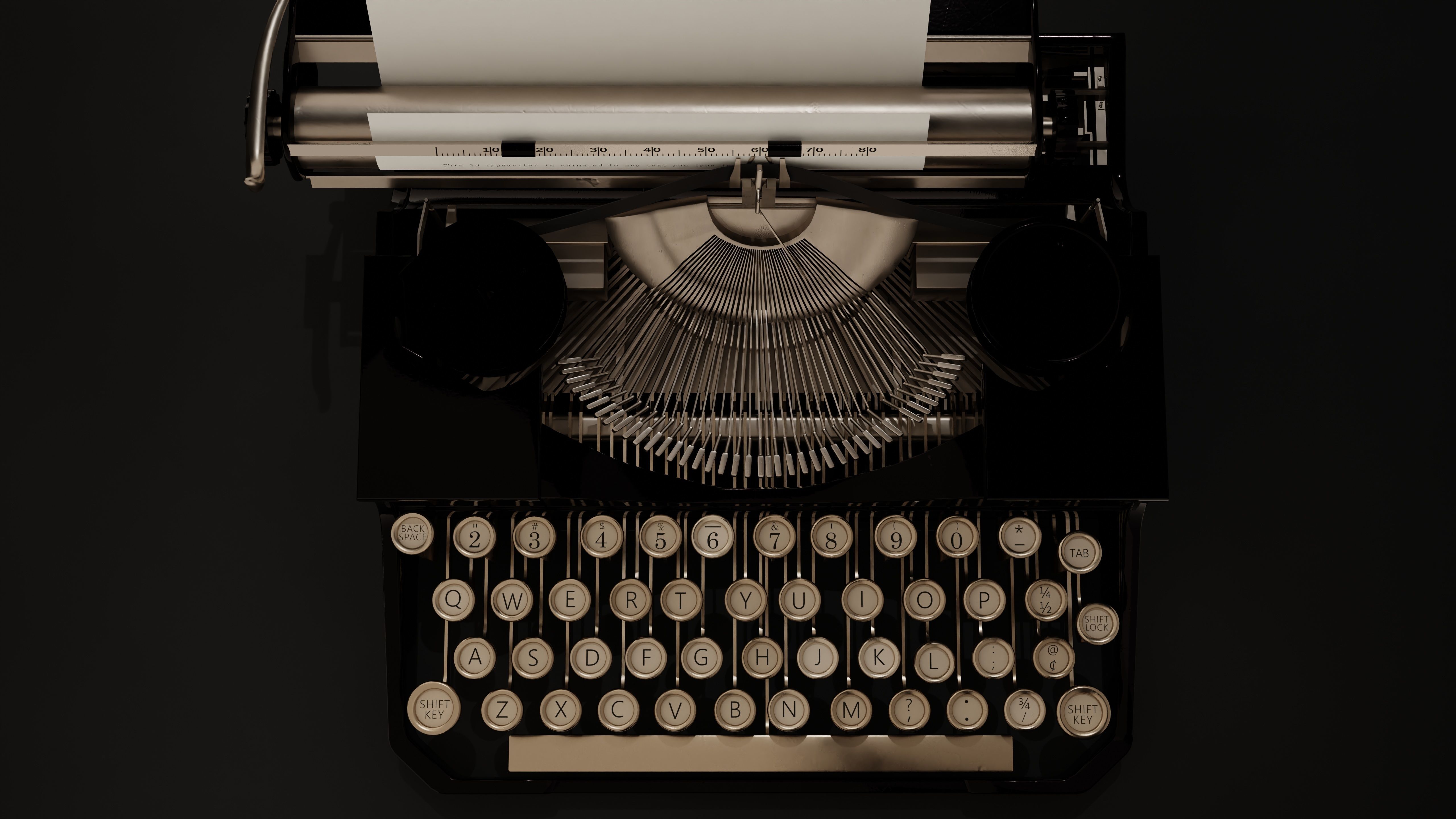 Typewriter animated to any text you type geometry nodes 3D model animated CGTrader