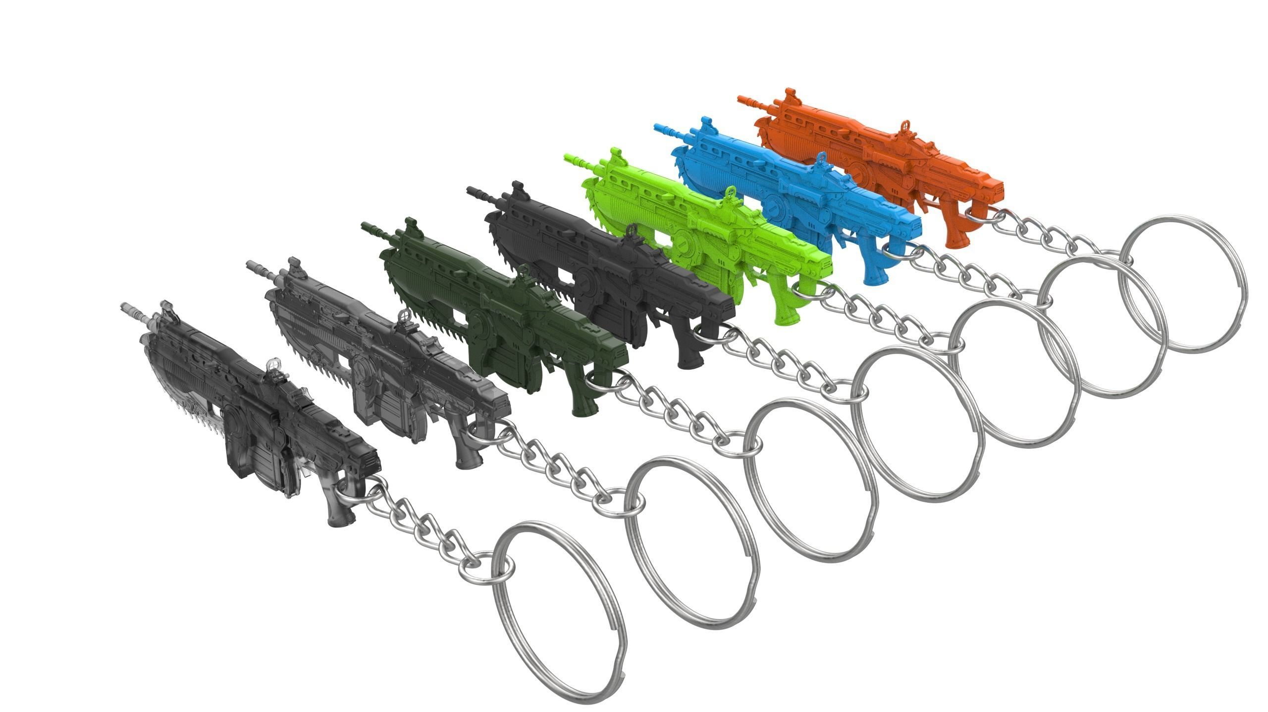 Keychain Lancer Gears Of War Printable STL 3D Model 3D Keychain Lancer Gears Of War Printable STL 3D Model 3D