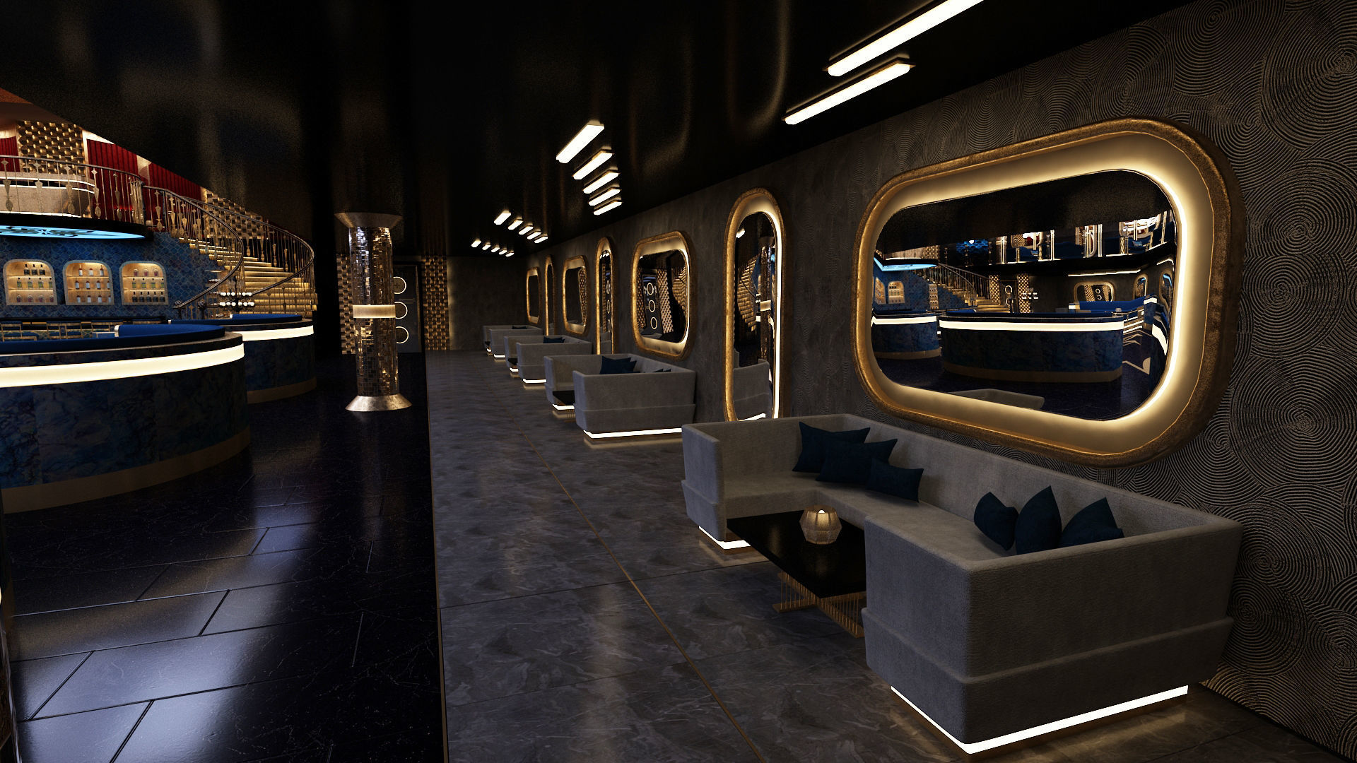 Luxury nightclub bar interior design 3D model | CGTrader