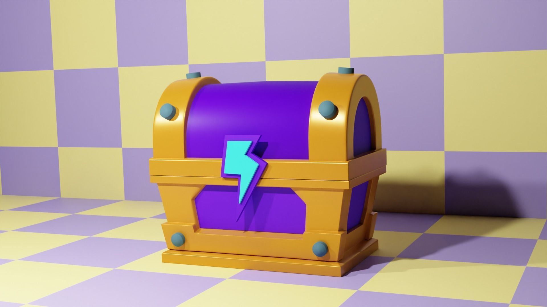 Stylized treasure chest game asset blender 3d 3D model CGTrader