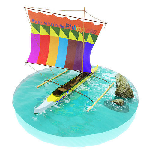 3D model Zamboanga Vinta Boat VR / AR / lowpoly CGTrader