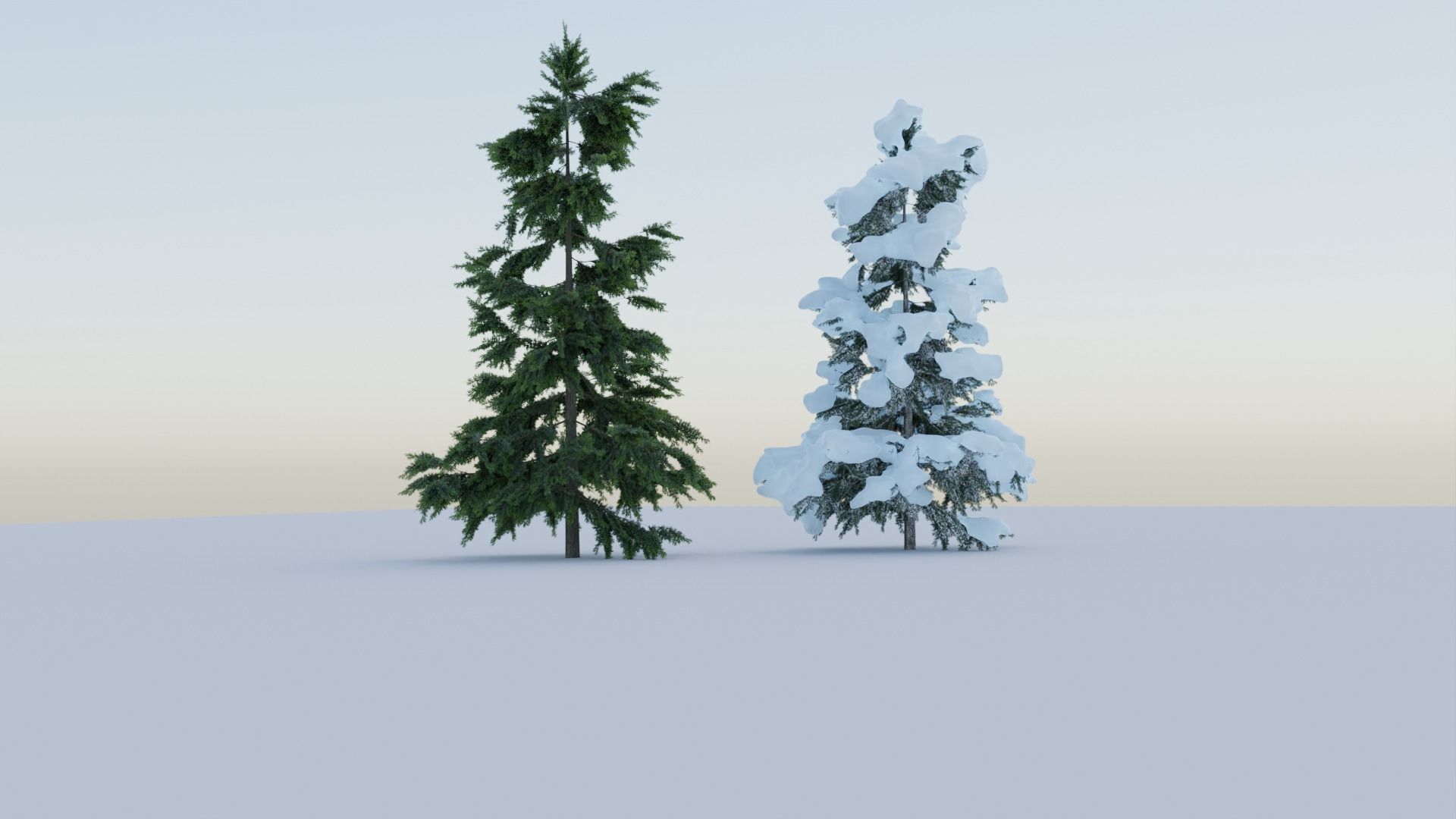 Tree normal snowy 3D model | CGTrader