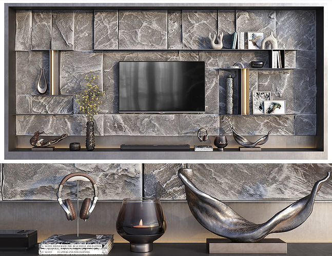 TV WallUnit 3D model CGTrader