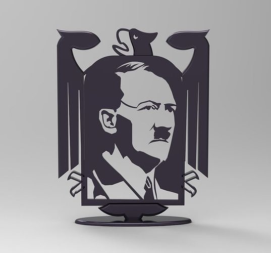 Hitler frame with flag 3D model 3D printable CGTrader