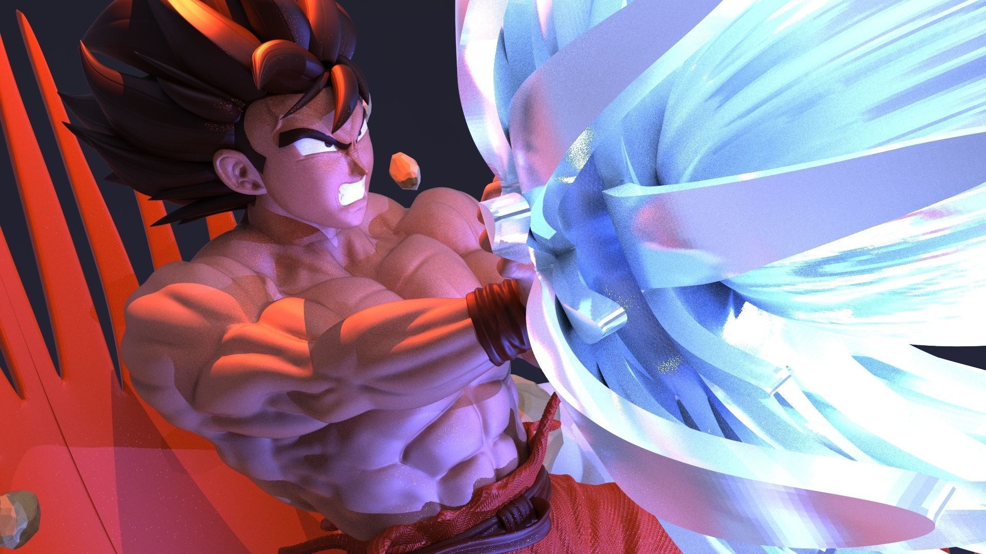 DRAGONBALL Z Goku Kaioken fan art 3D model 3D printable | CGTrader