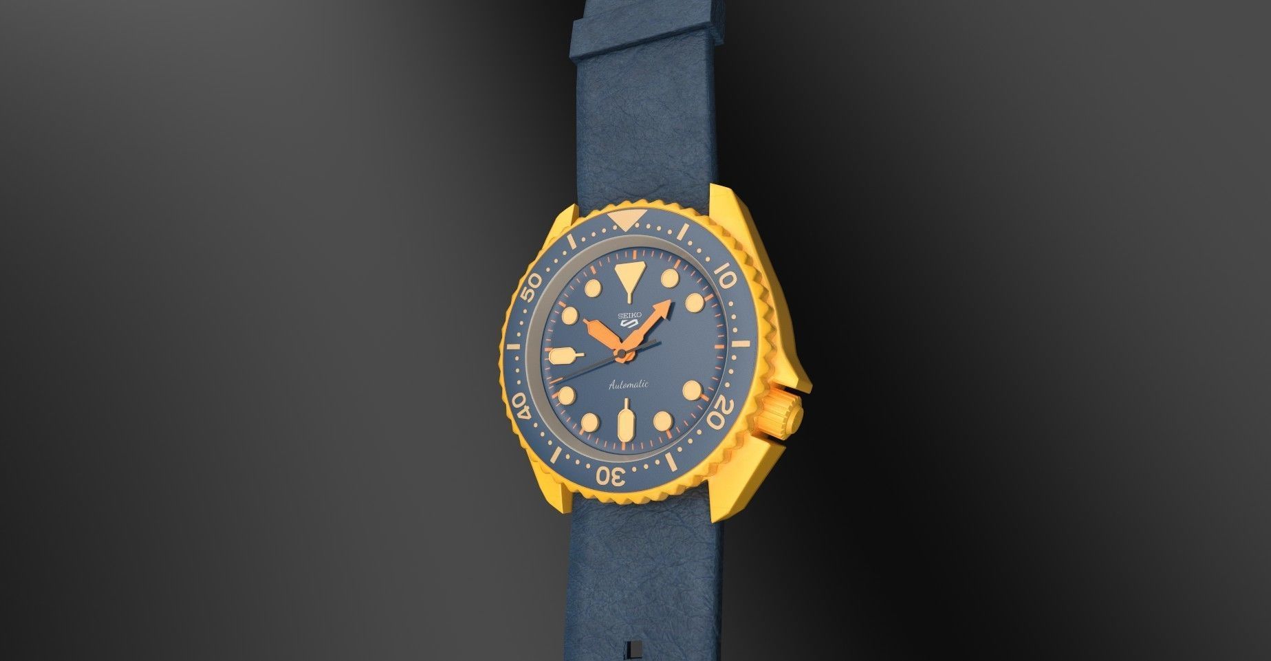 3D model Seiko 5 mens wrist watch with 2 different textures VR / AR ...