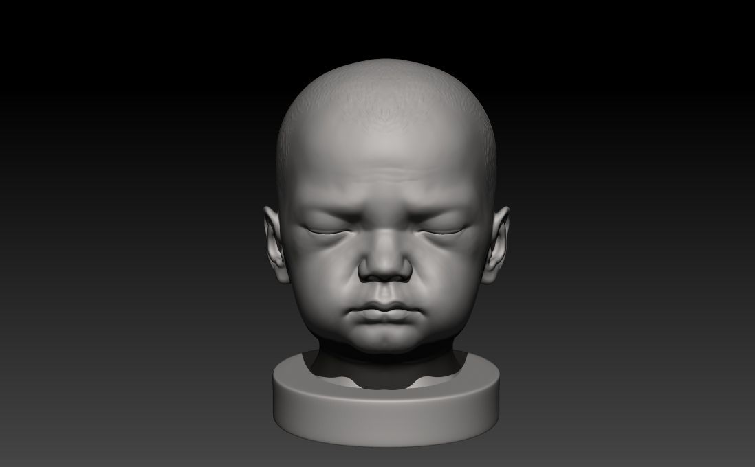 3D Printable Baby Face Figurine 3D model 3D printable | CGTrader