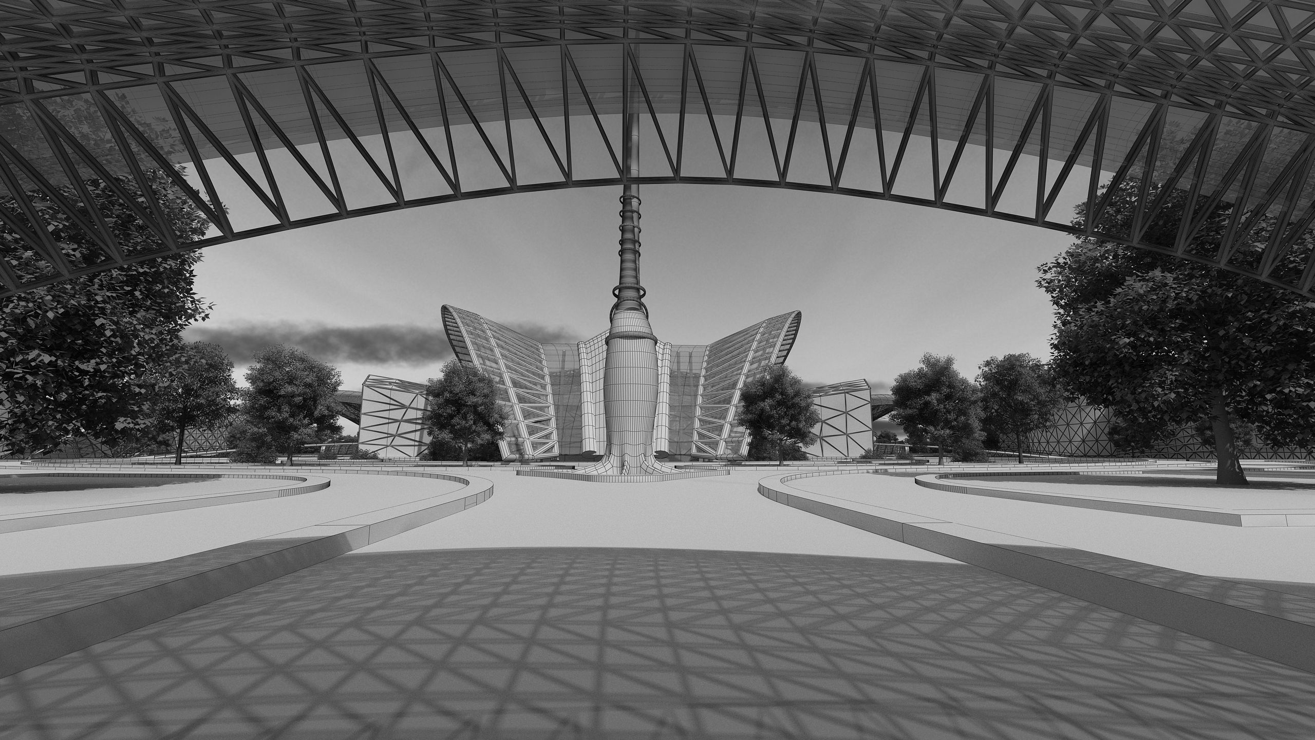 0154 Train Station Architecture Project 2D Drawings3D Files 3D