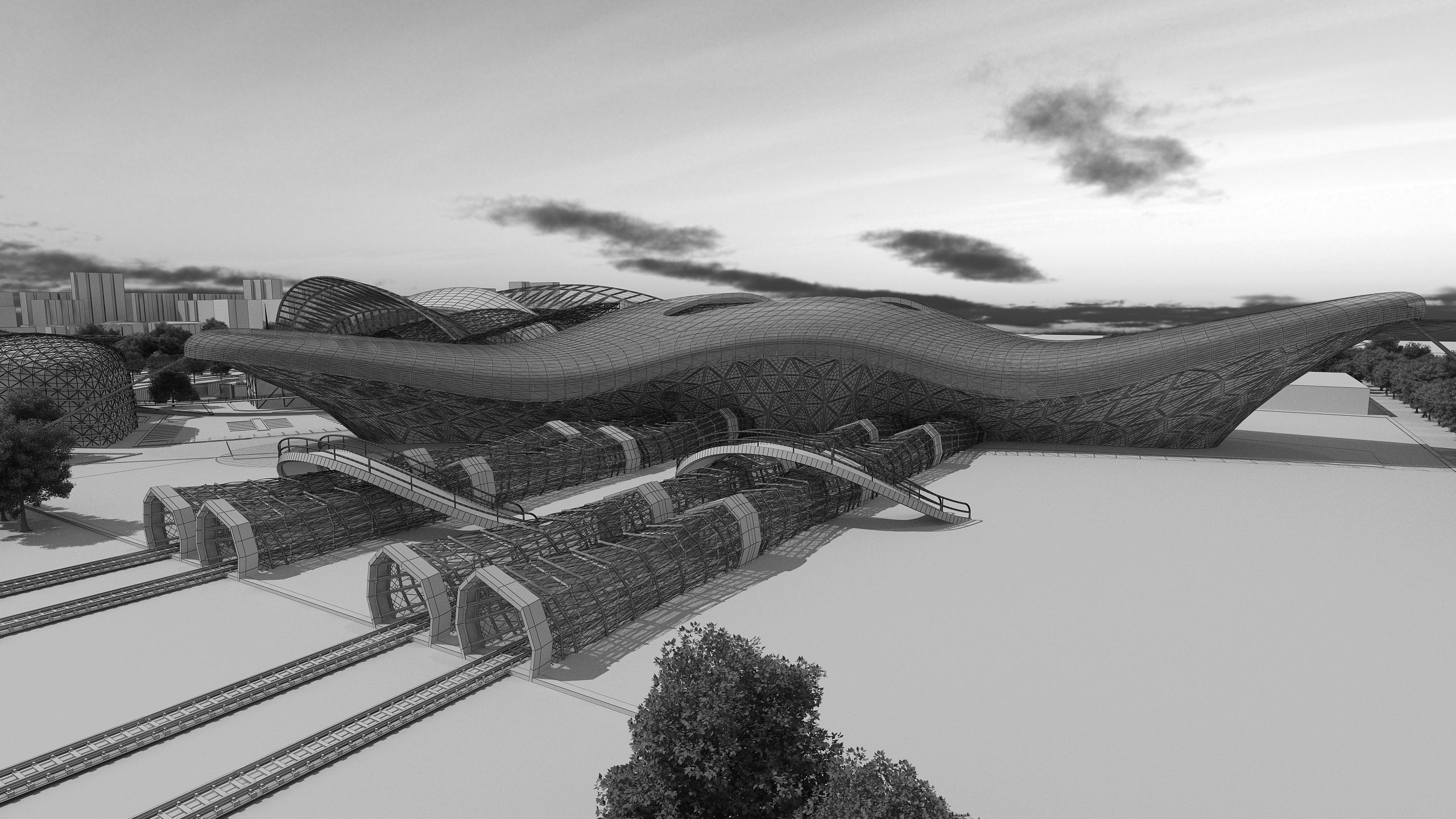 0154 Train Station Architecture Project 2D Drawings3D Files 3D