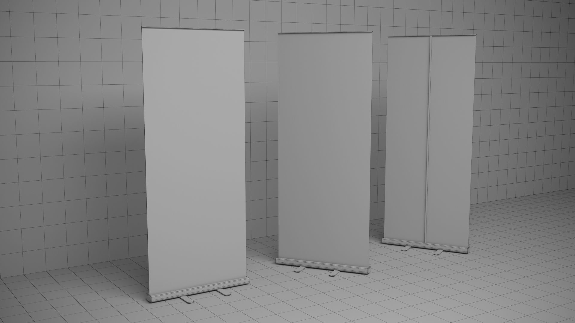 Banner RollUp Stand 3D model CGTrader
