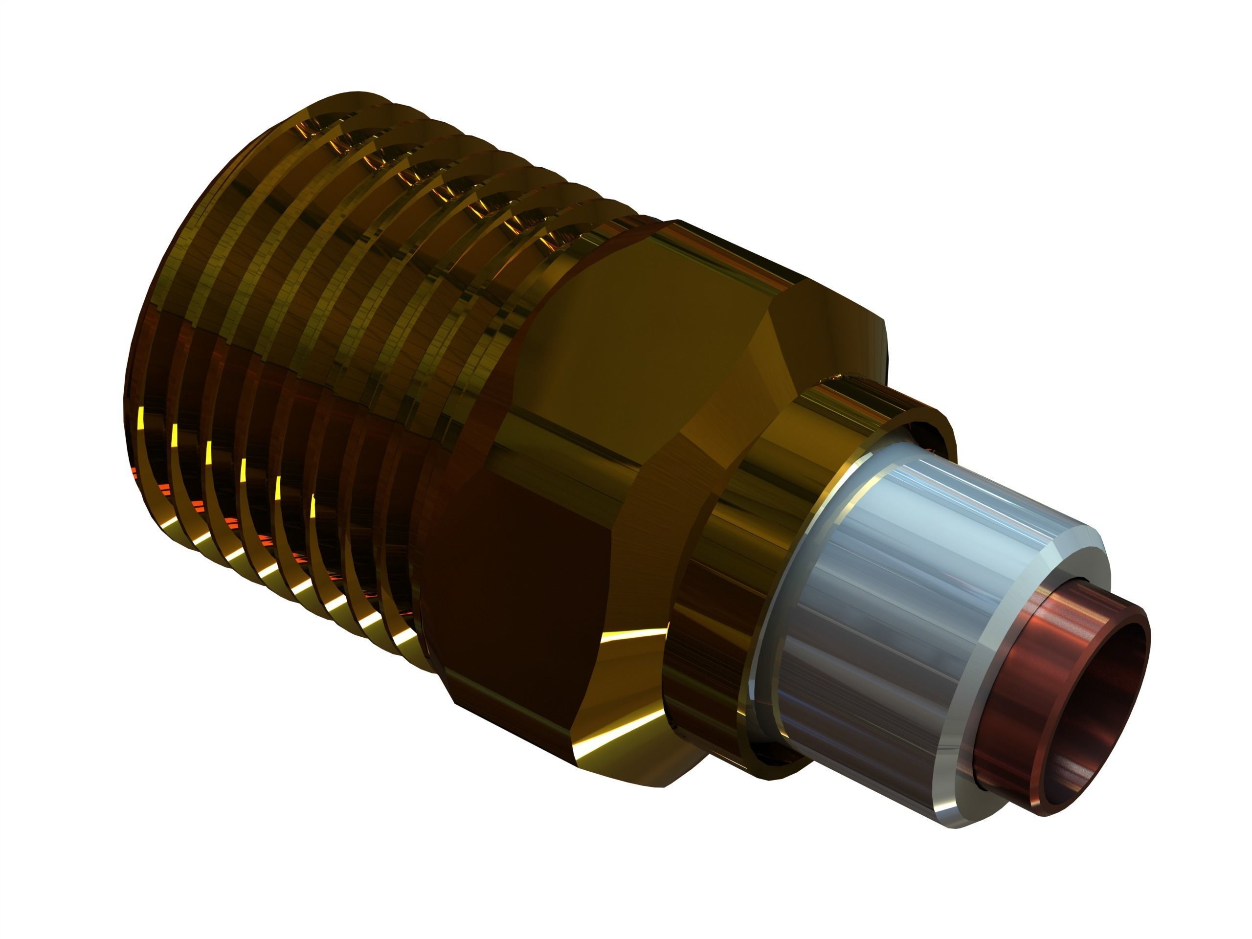 Brass Truck Fittings Set 3D model rigged CGTrader