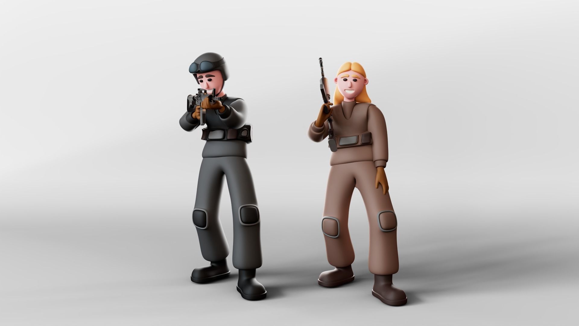 3D model Soldiers - Rigged 3D Characters 12 Animations VR / AR / low ...