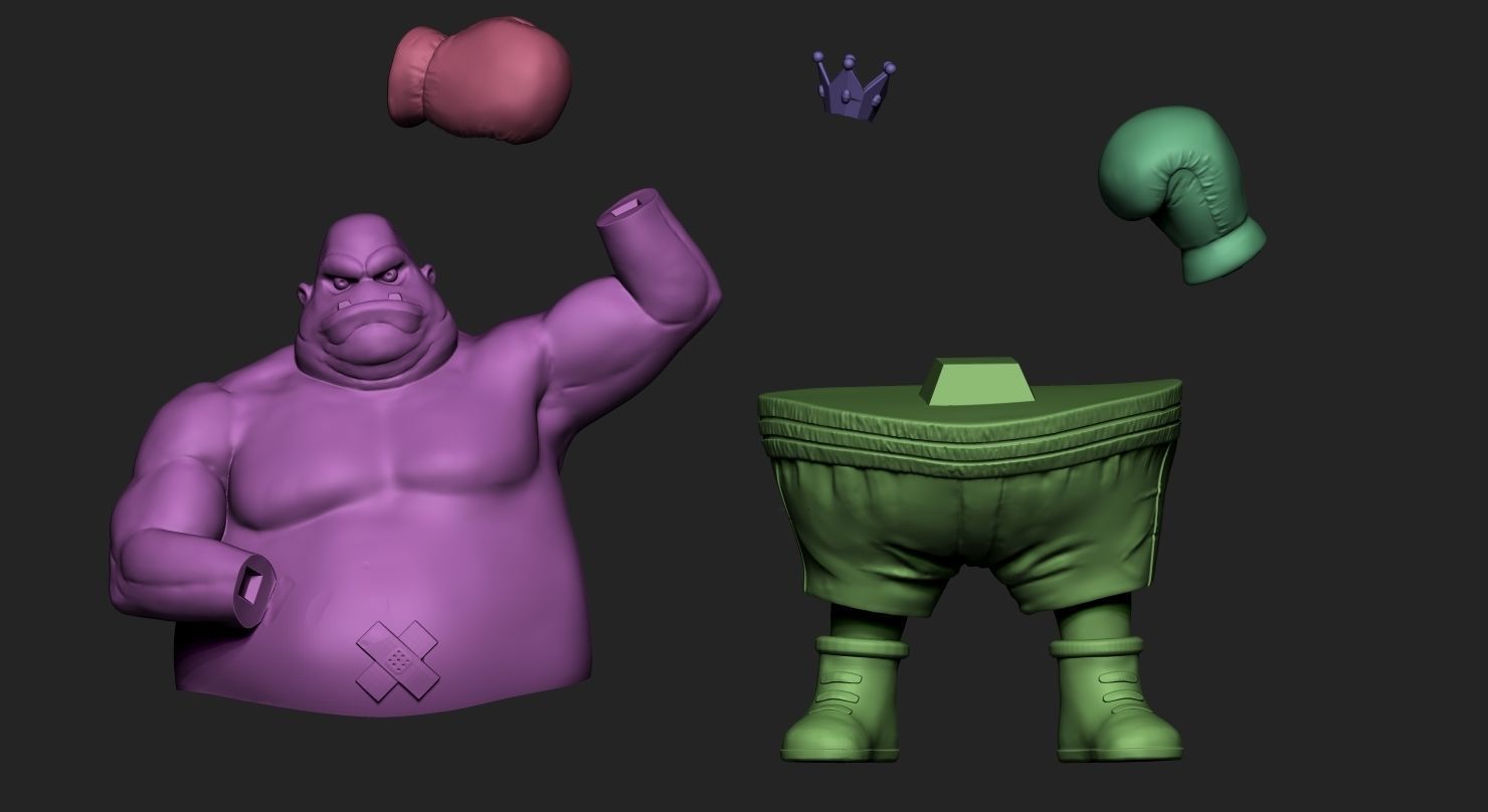 KING HIPPO PUNCH OUT FIGURE 3D model 3D printable CGTrader