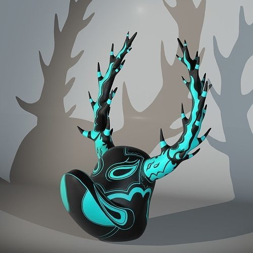 Dominican Republic Celebration Mask - Black and Blue 3D model | CGTrader