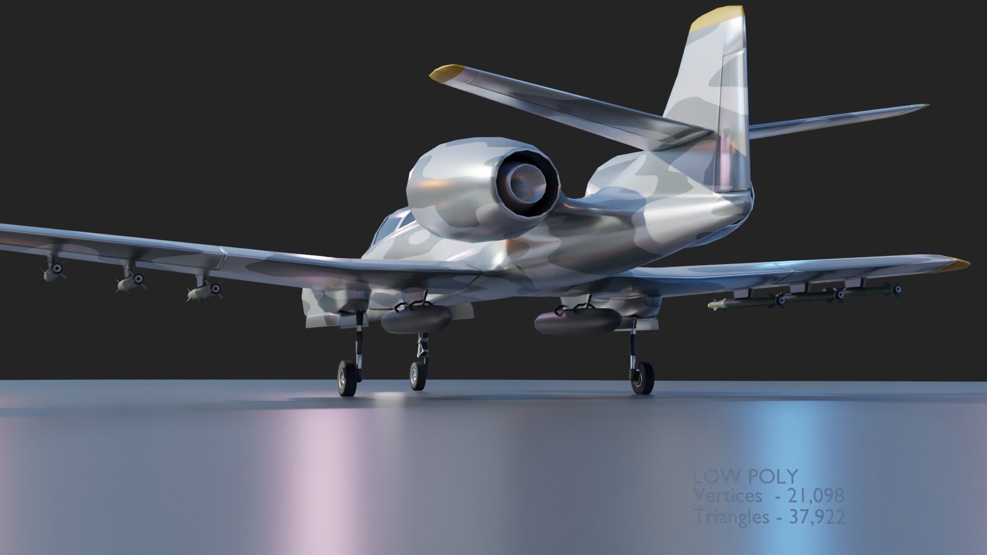 3D model A 10 Thunderbolt Attack Plane - low poly VR / AR / low-poly ...