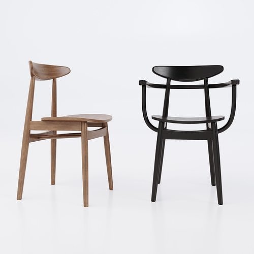 Set of Teo dining chairs 3D model CGTrader