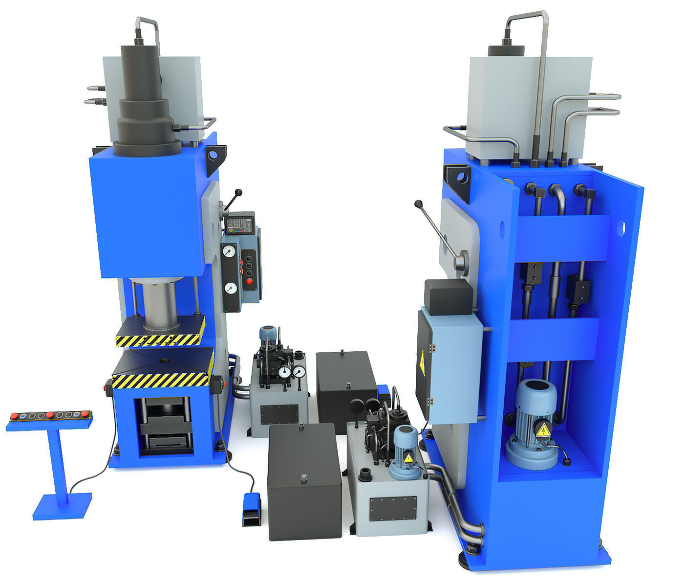 Industrial machine tool hydraulic press D2430 and PYE250A 3D model