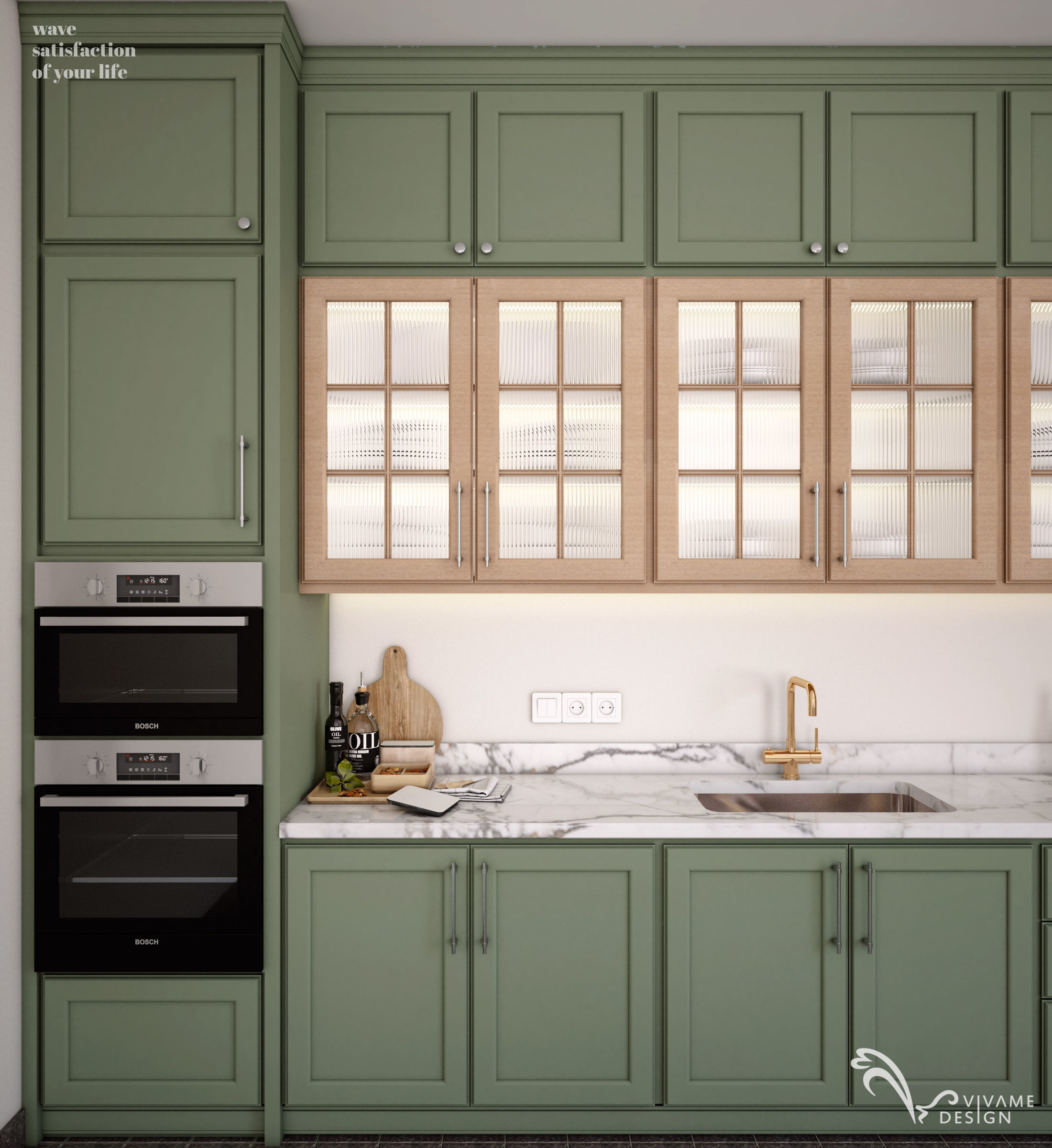 Sage and Orange Kitchen Set 3D model CGTrader