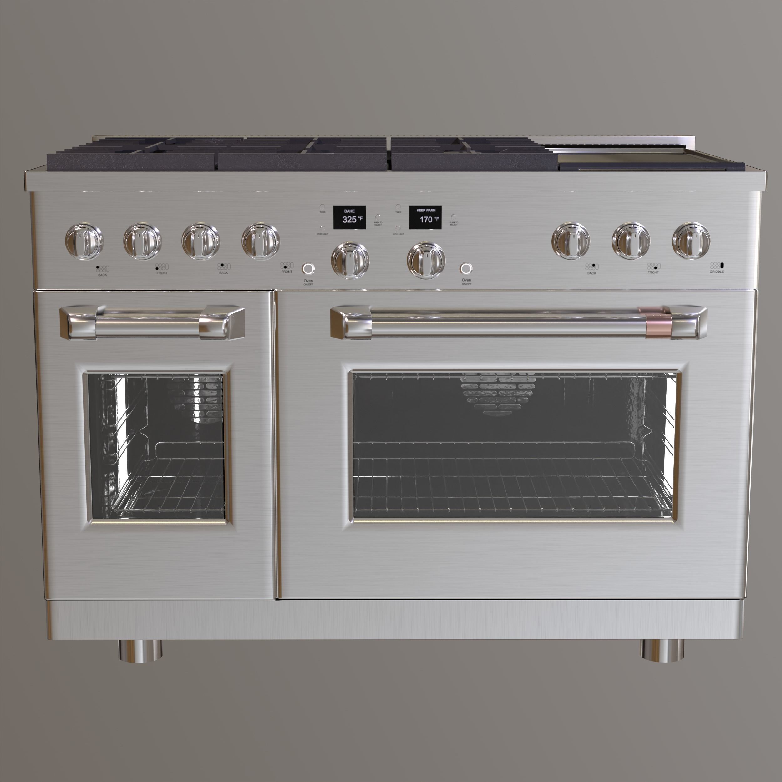GE Cafe 48 Smart CommercialStyle Range with 6 Burners 3D model CGTrader