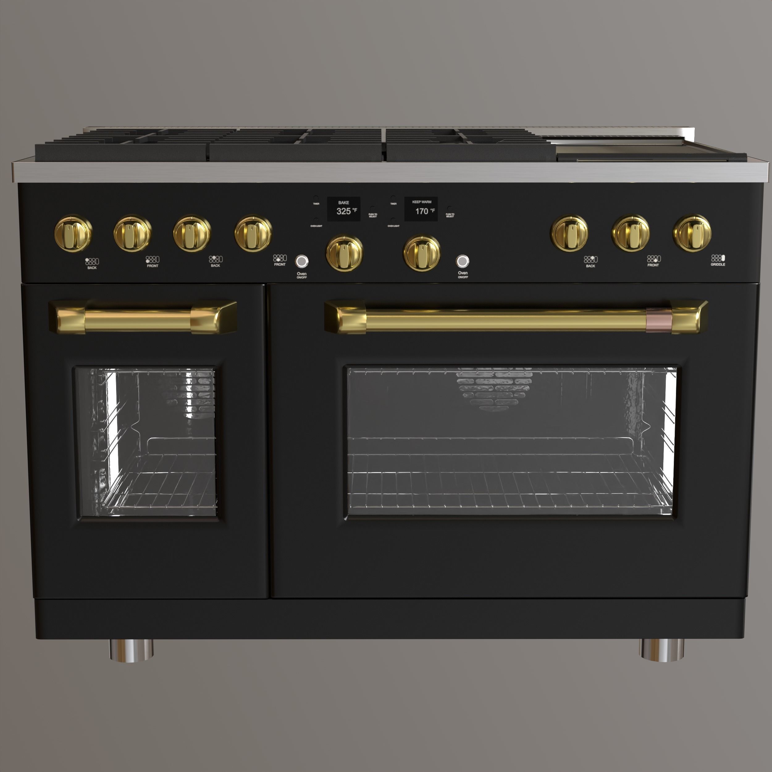 GE Cafe 48 Smart CommercialStyle Range with 6 Burners 3D model CGTrader